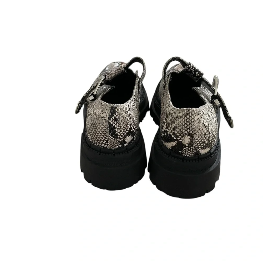 NWOB Steve Madden Kamlee Lug Sole Mary Jane In Snakeskin Print Size 7 - Picture 4 of 5